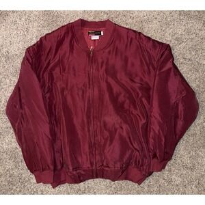Vintage Freelance L Silk Bomber Jacket-Freelance-1980's NOS Zip Up-Burgundy coat